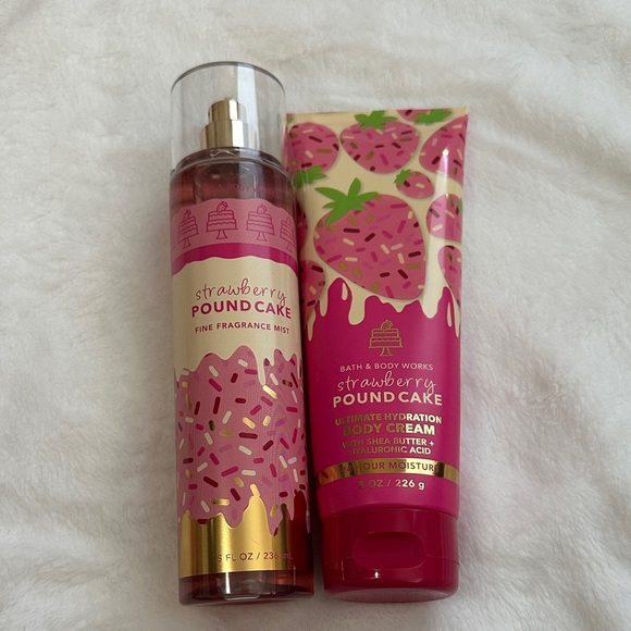 Bath & Body Works Other - Bath & Body Works Strawberry Pound Cake Fragrance Mist and Body Cream BRAND NEW